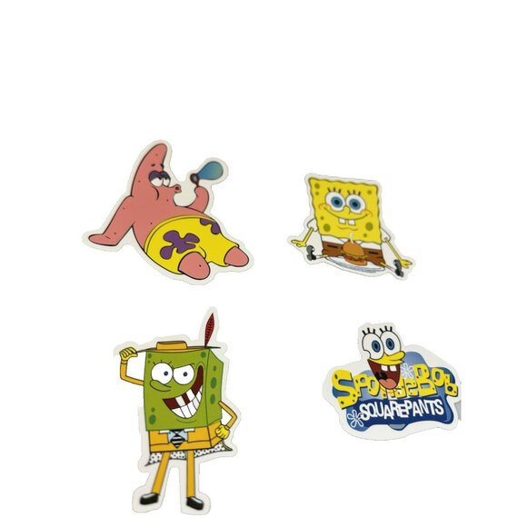 SpongeBob SquarePants 6pc Vinyl Stickers Lot Cartoon Water Bottle Laptop Decals - Picture 2 of 4